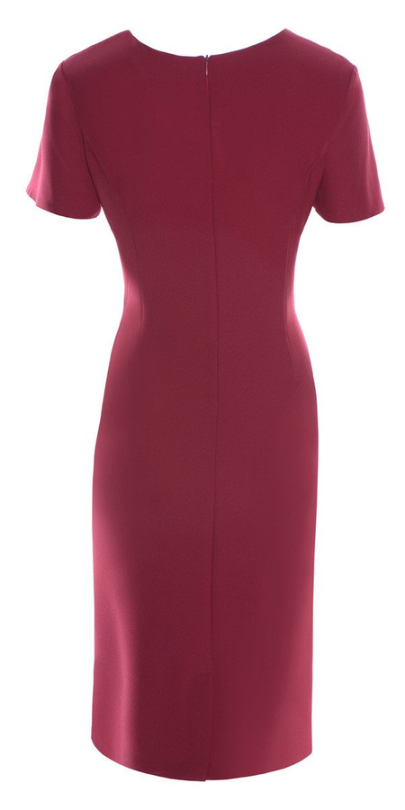 Sukienka FSU273 CZERWONY CIEMNY BEŻ CIEMNY