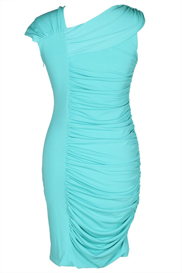 Sukienka FSU198 TURKUS ŚREDNI