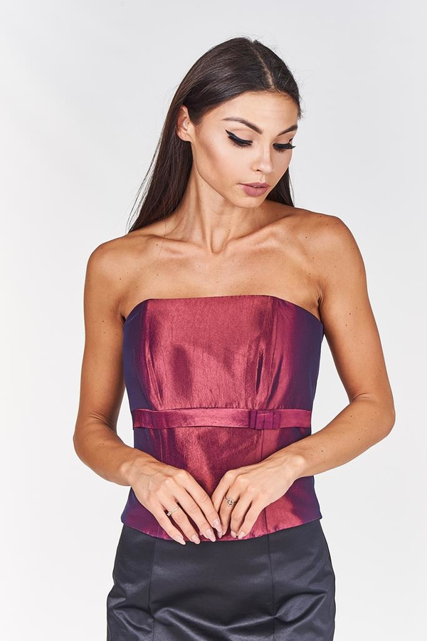 Gorset FGR082 FIOLETOWO-RÓŻOWY  tafta