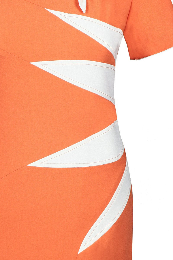 Sukienka FSU258 POMARAŃCZOWY EKRI