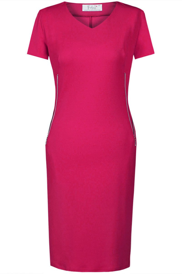 Sukienka FSU869  AMARANTOWY ŚREDNI