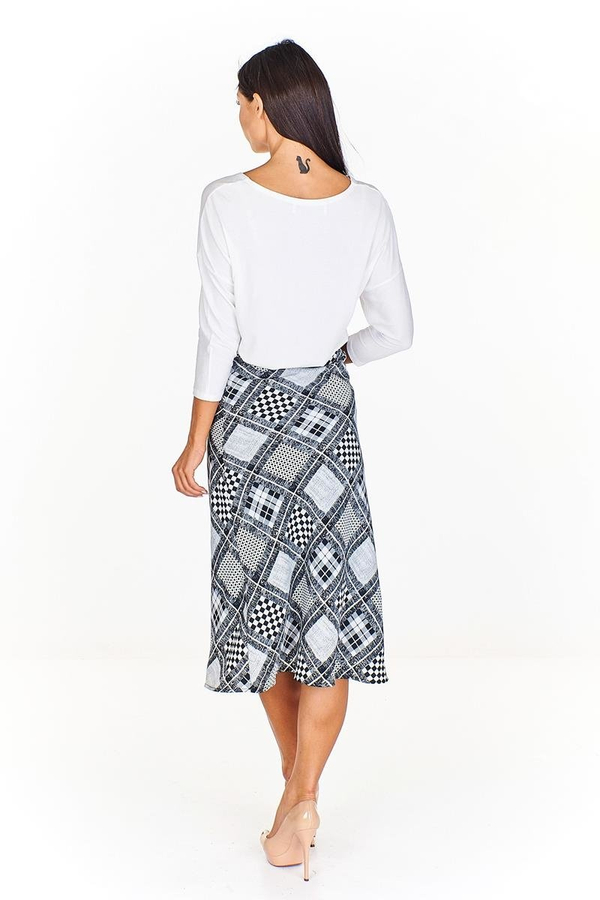 Spódnica FSP771 CZARNY + BIAŁY krata