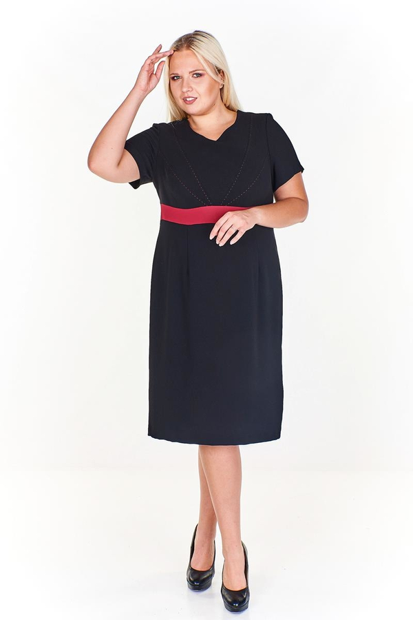 Sukienka FSU911 CZARNY + BORDOWY