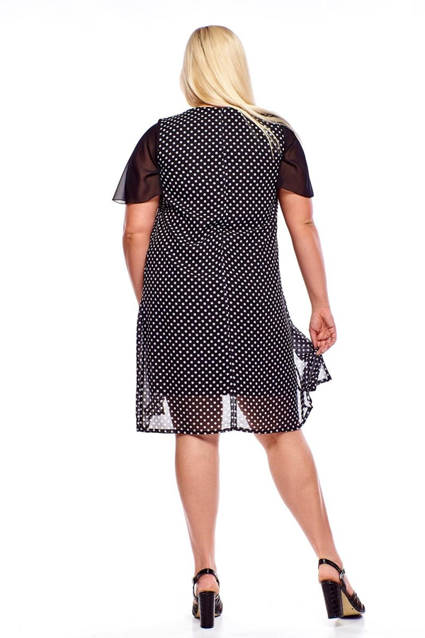 Sukienka FSU1002 CZARNY + BIAŁY kropki
