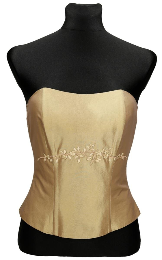 Gorset FGR042 ZIELONY ZGNIŁY JASNY  tafta