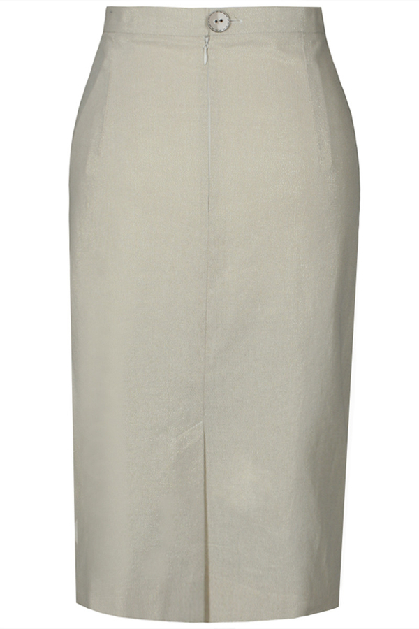 Spódnica FSP641 BEŻOWY złota nić