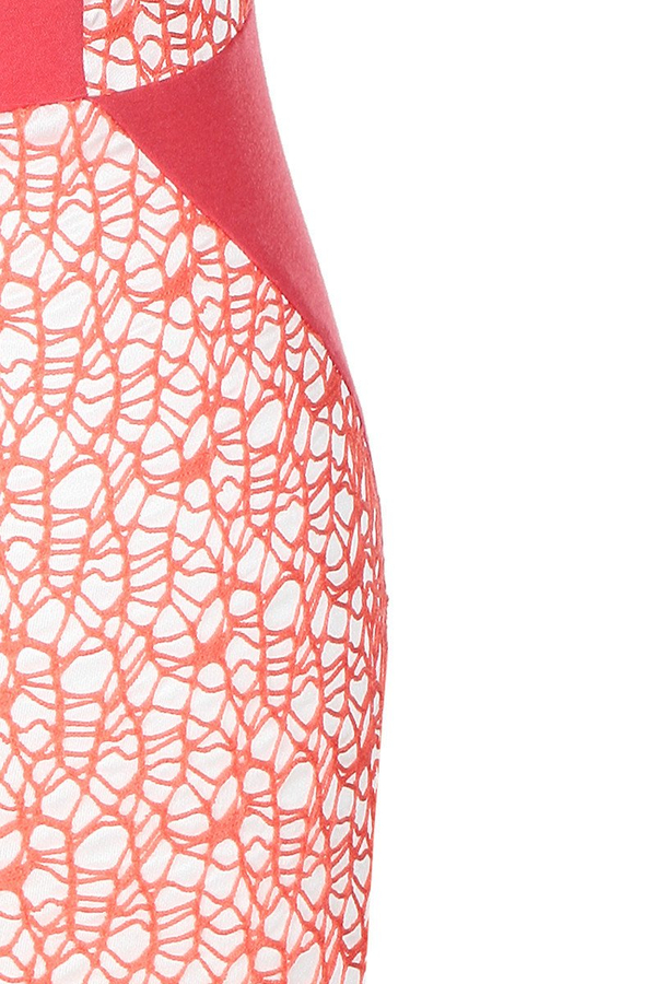 Sukienka FSU404 MALIINOWY EKRI