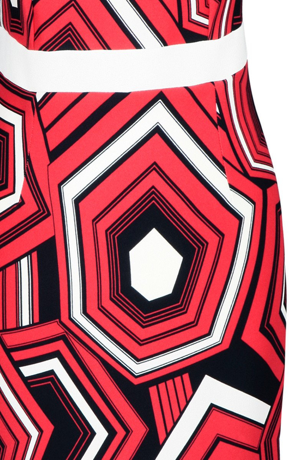 Sukienka FSU253 CZERWONY MOCNY  GRANATOWY