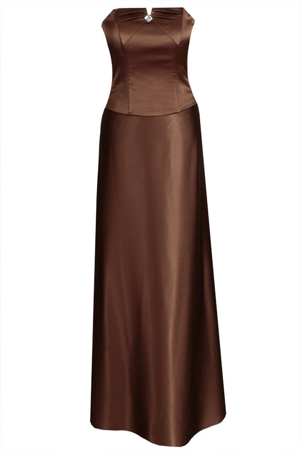 Sukienka FSU088 CZEKOLADOWY CIEMNY