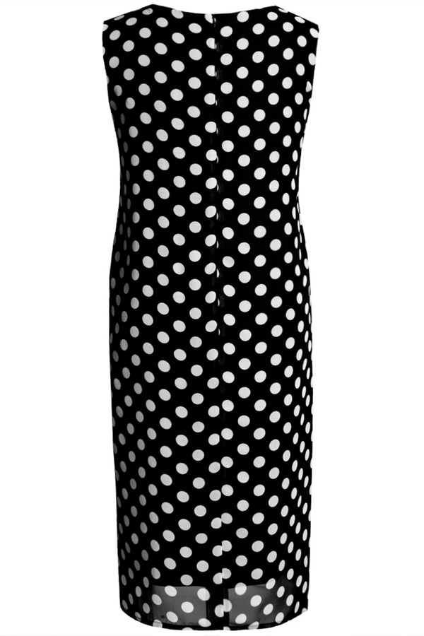 Sukienka FSU878 CZARNY + BIAŁY duże kropki