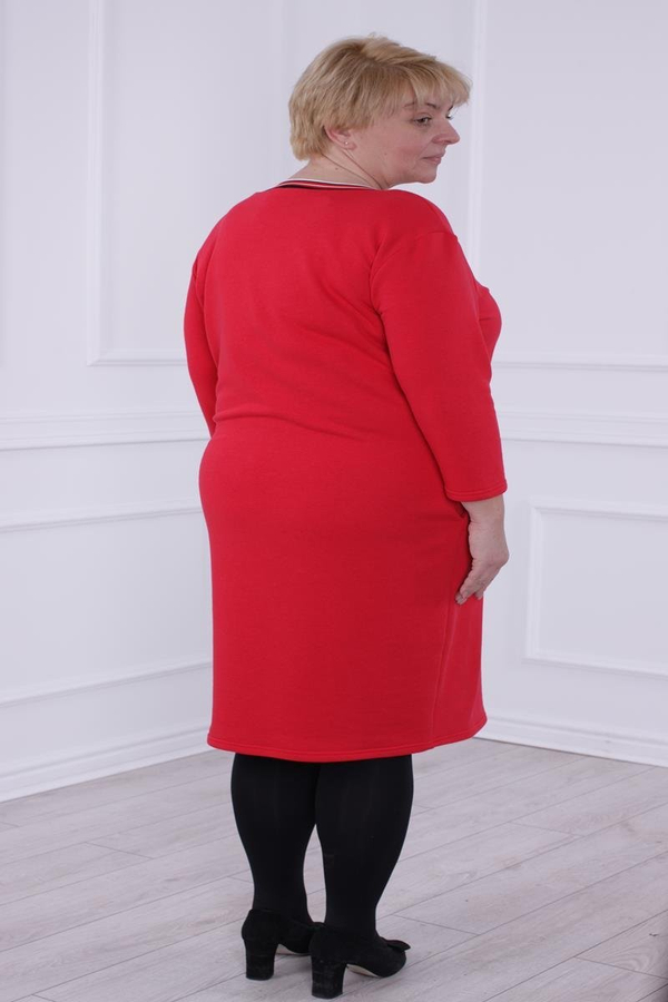 Sukienka FSU1041 CZERWONY + CZARNY