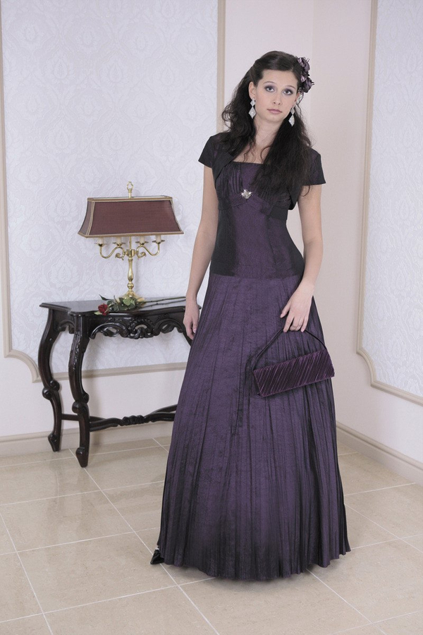 Sukienka FSU140 ŚLIWKOWY CIEMNY