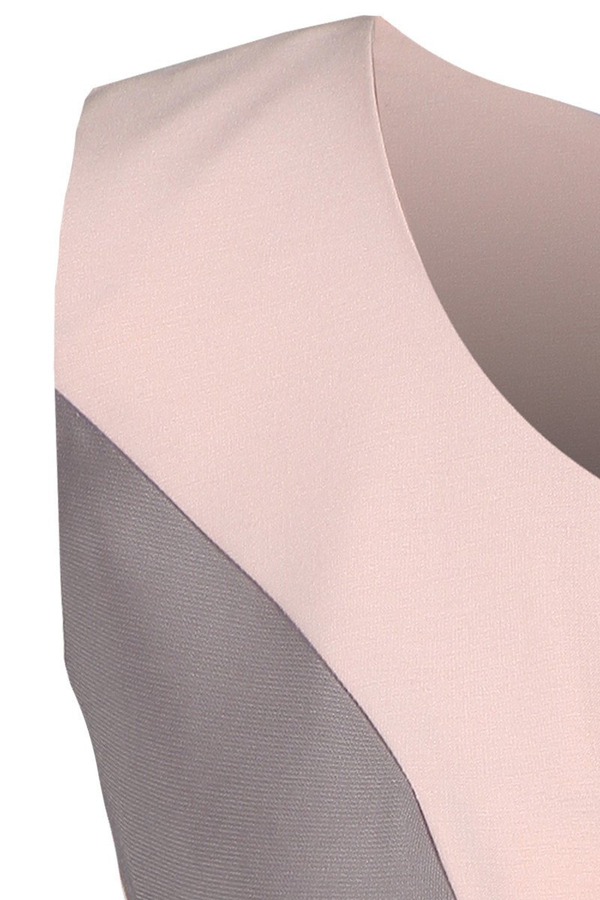 Sukienka FSU352 ŁOSOSIOWY JASNY  BEŻOWY CIEMNY