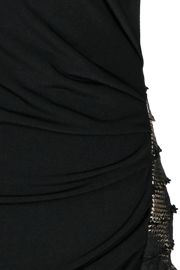 Sukienka FSU230 CZARNY ZŁOTY