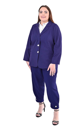 Żakiet FZA1052 GRANATOWY kropki