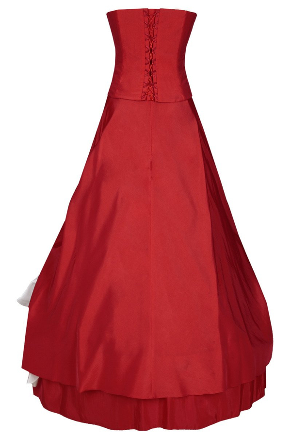 Sukienka FSU074 CZERWONY BIAŁY