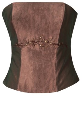 Gorset FGR042 BRĄZOWO-MIEDZIANY  tafta