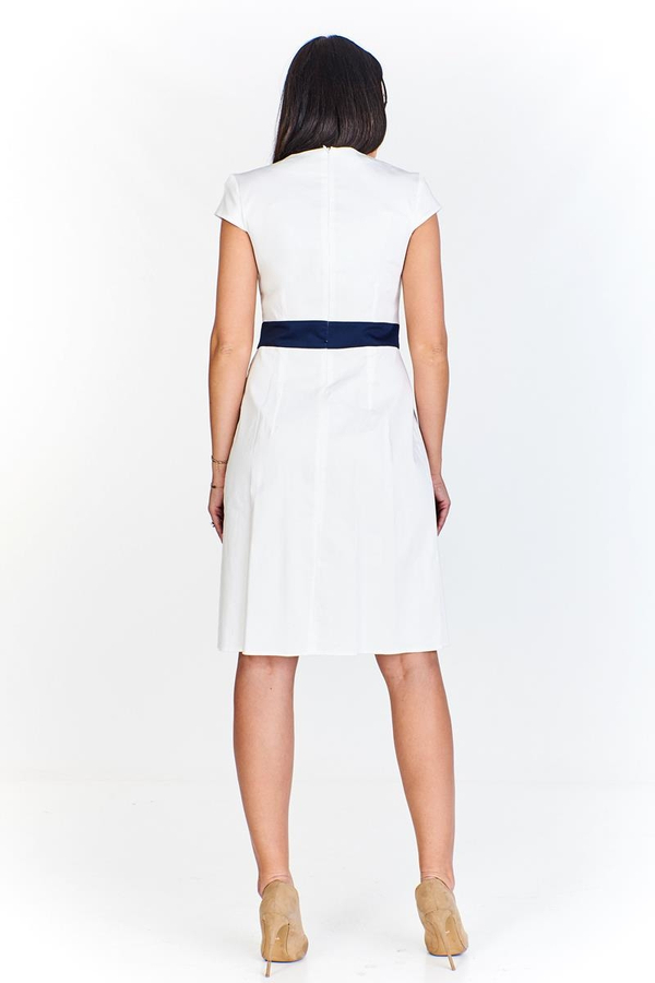 Sukienka FSU265 BIAŁY GRANATOWY