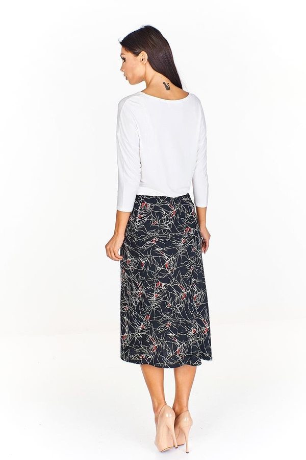 Spódnica FSP771  CZARNY gęsty wzór