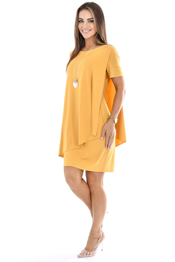 Sukienka FSU1001 ŻÓŁTY CIEMNY