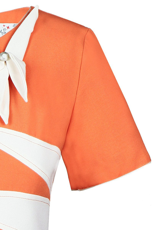 Sukienka FSU258 POMARAŃCZOWY EKRI