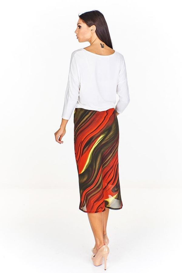 Spódnica FSP771 CZERWONY + ZIELONY CIEMNY