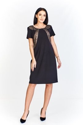 Dress FSU322 BLACK BEIGE