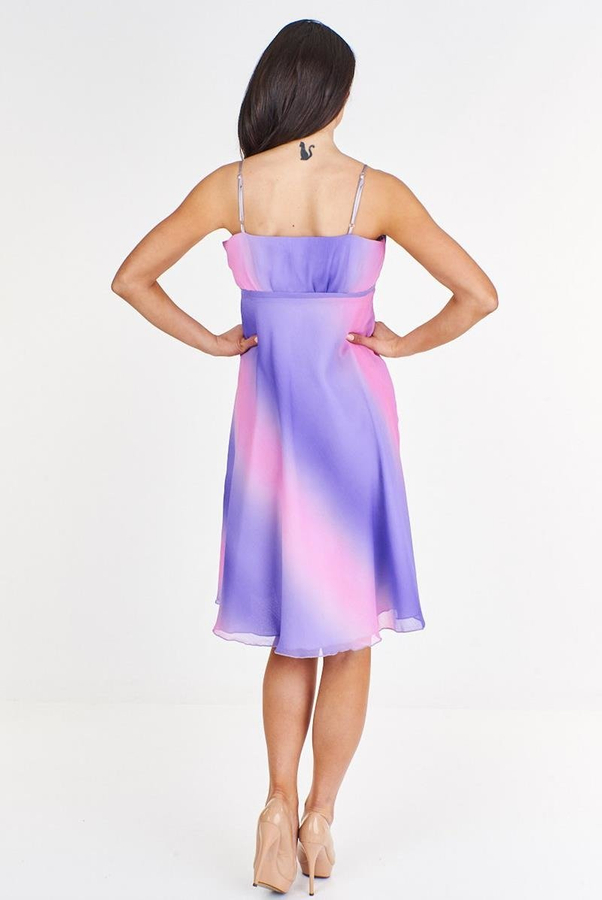 Sukienka FSU1118 WRZOSOWY+RÓŻOWY