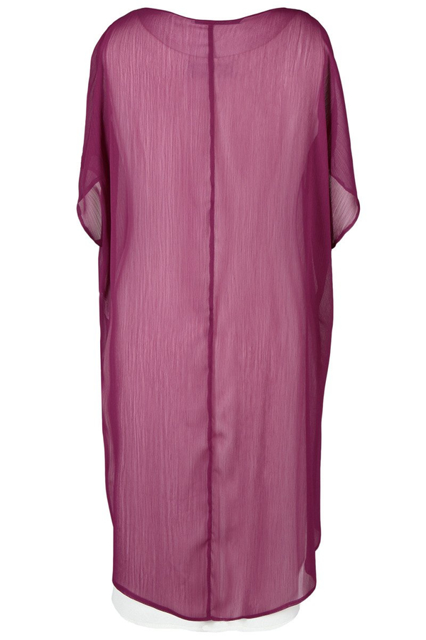 Sukienka FSU620 EKRI + AMARANTOWY ŚREDNI