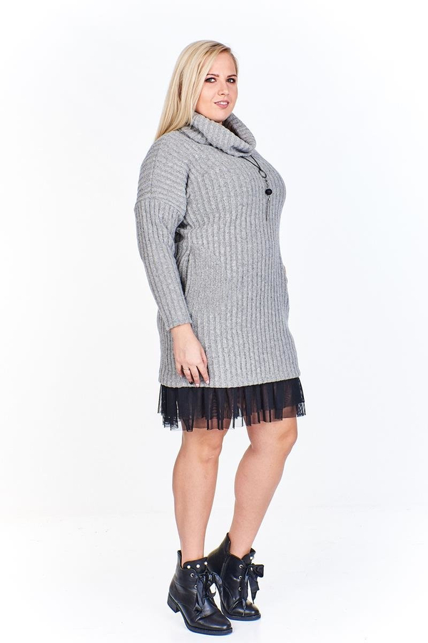 Sukienka FSU967 SZARY JASNY