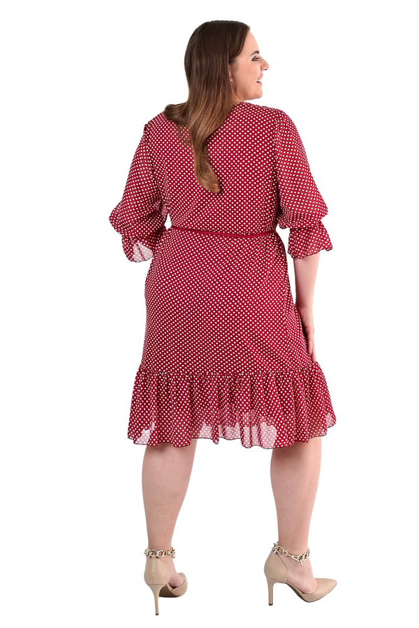 Sukienka FSU1048 CZERWONY kropki