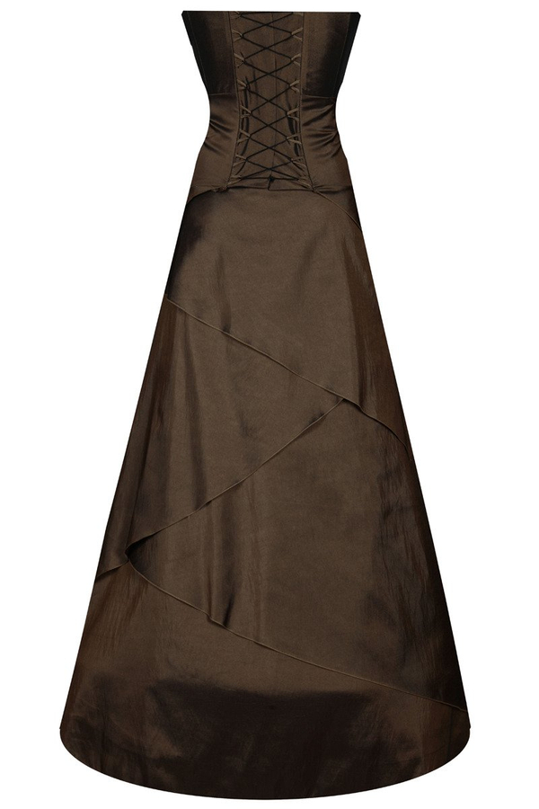 Sukienka FSU072 CZEKOLADOWY CIEMNY