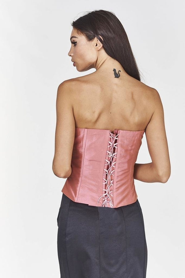 Gorset FGR082  RÓŻOWY ŚREDNI tafta