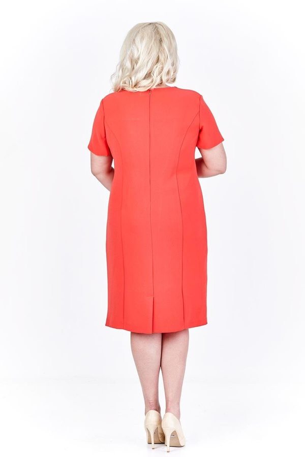 Sukienka FSU899 POMARAŃCZOWY MOCNY + EKRI