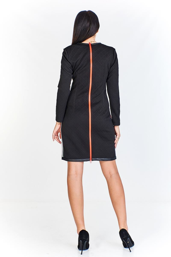 Sukienka FSU973 CZARNY + CZERWONY