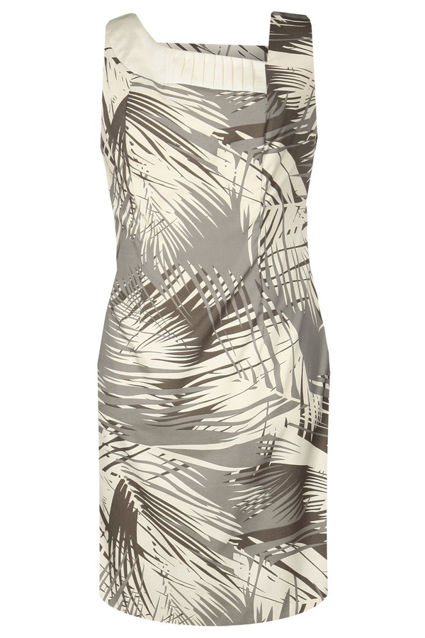 Sukienka FSU915 EKRI + SZARO-BEŻOWY