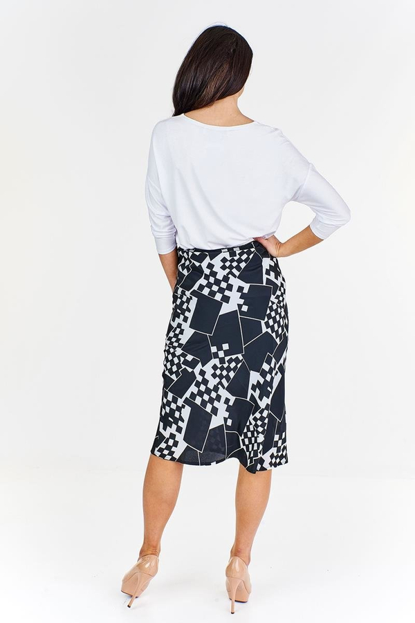 Spódnica FSP771 CZARNY + BIAŁY