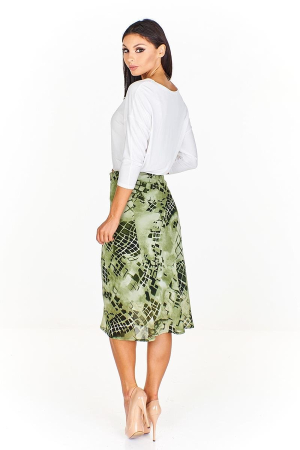 Spódnica FSP771 ZIELONY wzór