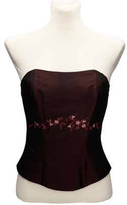 Gorset FGR042 ŚLIWKOWY CIEMNY tafta