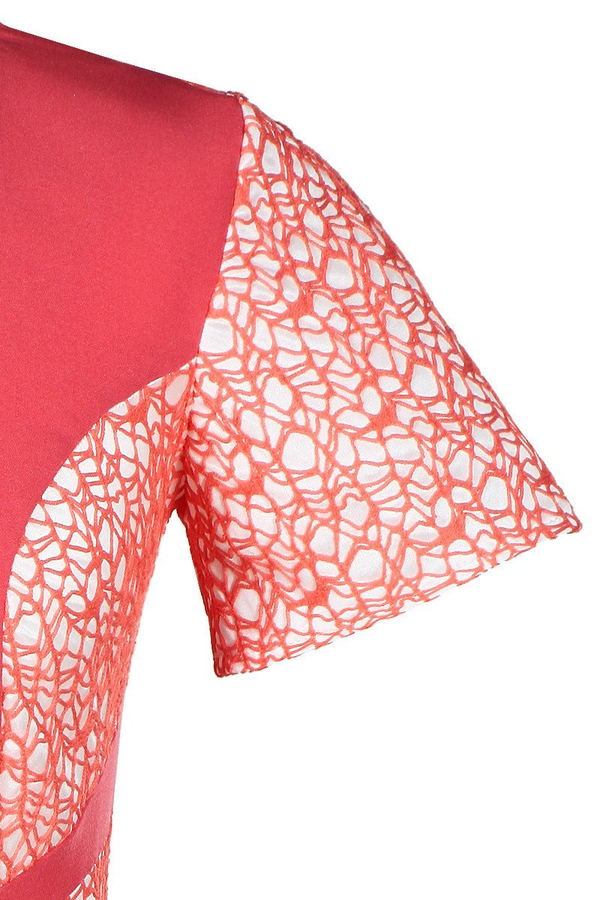 Sukienka FSU404 MALIINOWY EKRI