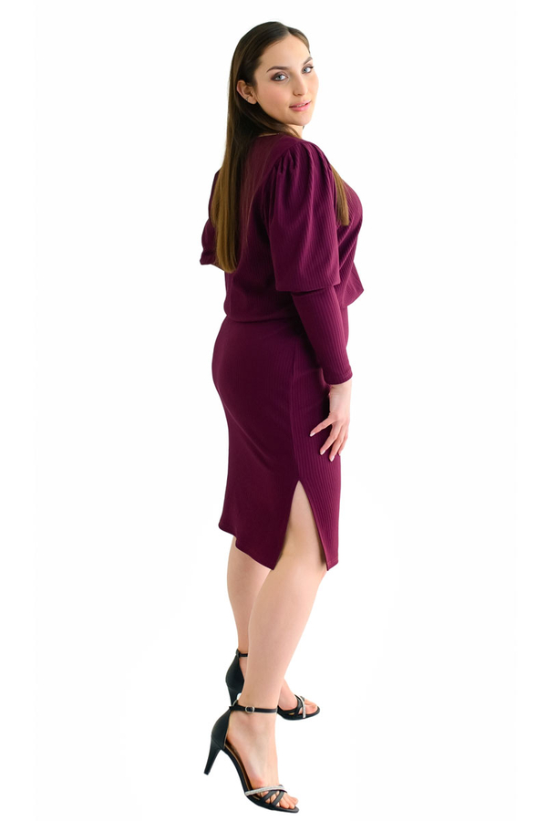 Sukienka FSU1064 ŚLIWKOWY