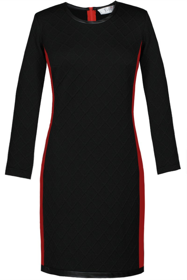 Sukienka FSU973 CZARNY + CZERWONY
