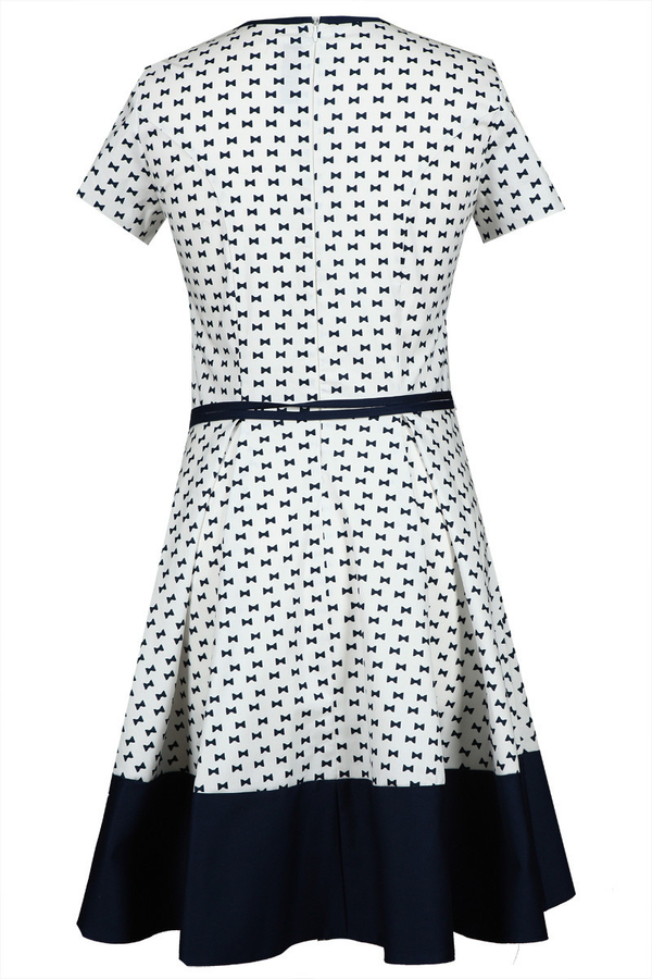 Sukienka FSU671 BIAŁY + GRANATOWY