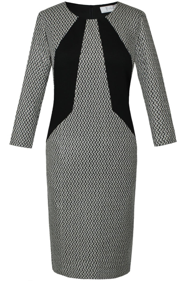 Sukienka FSU862 BIAŁY + CZANY