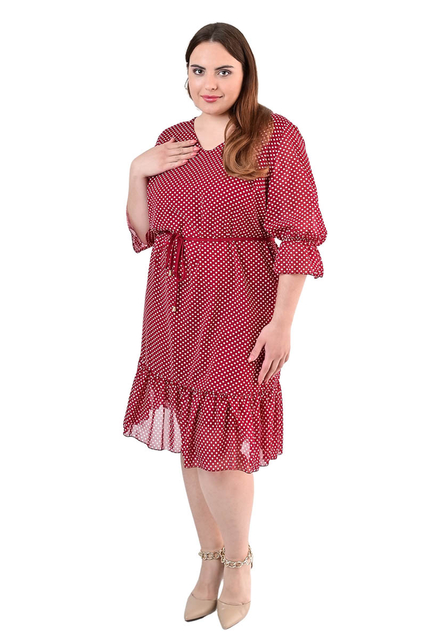 Sukienka FSU1048 CZERWONY kropki