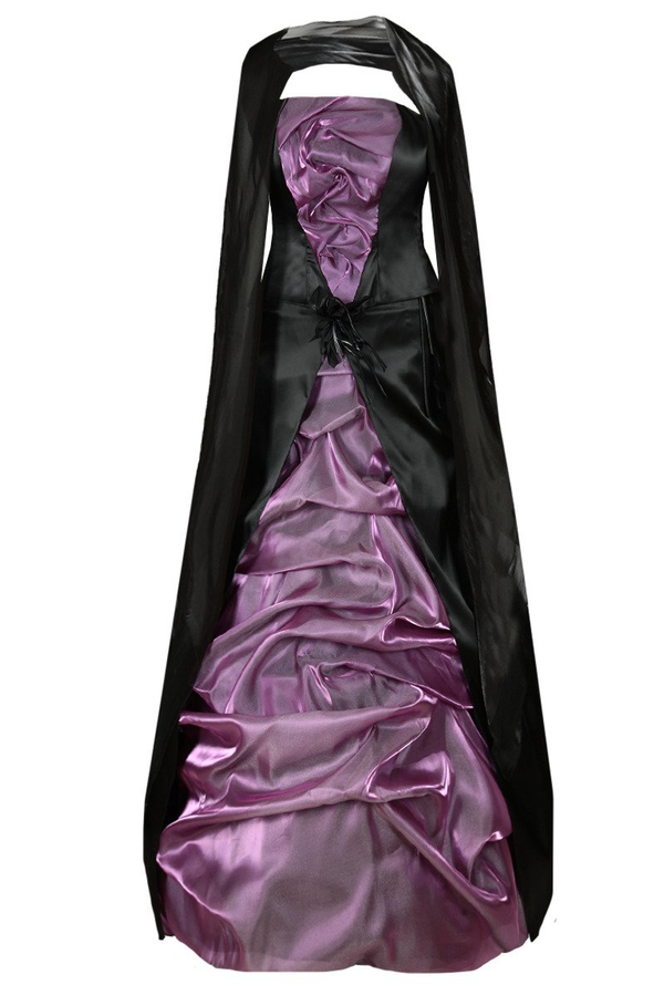 Sukienka FSU037 CZARNY + AMARANTOWY CIEMNY