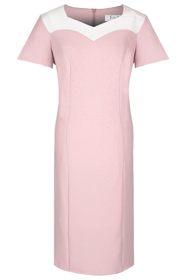 Sukienka FSU899 RÓŻOWY BLADY + EKRI