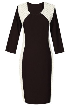 Sukienka FSU650 CZARNY + EKRI