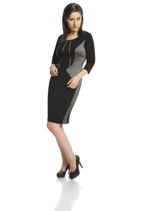 Sukienka FSU422 CZARNY SZARY