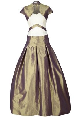 Sukienka FSU083 ZIELONY ZGNIŁY CIEMNY + EKRI